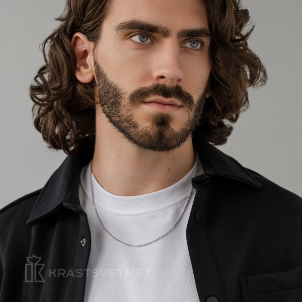 Цепь из белого золота 585, плетение «Якорь»